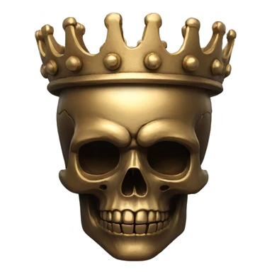 Skull king crown bronze sticker