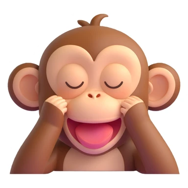 laughing monkey with closed eyes sticker