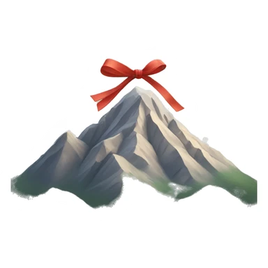 Mountain with a bow sticker