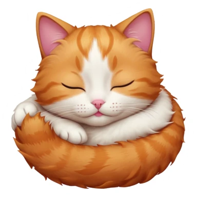ginger and white small cat curled up with head upside down with eyes closed sticker