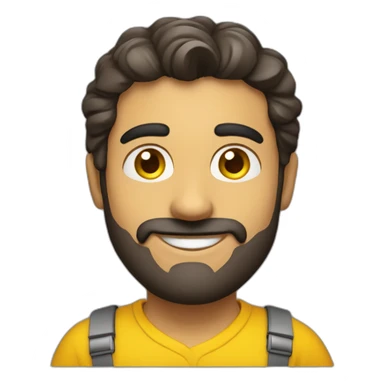 Armenian men with the yellow clothes reading book and looking at camera and smiling  sticker