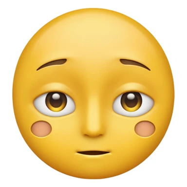 Generate me a blank face emoji with the upper eyelid half closed make it the original yellow emoji remove the nose sticker