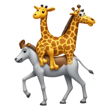Dog riding a giraffe sticker