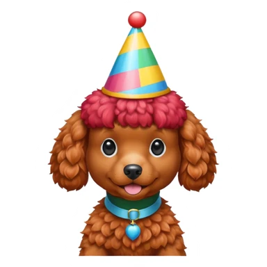 Party red poodle  sticker