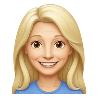 Femme 65 ans blonde cheveux long souriante sticker