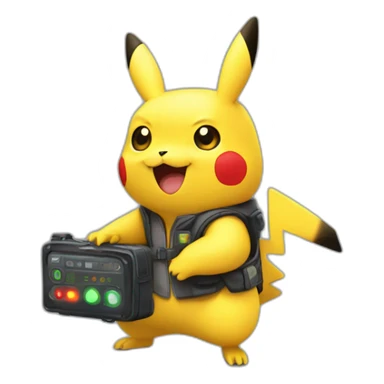 pikachu controleur à la sncf sticker