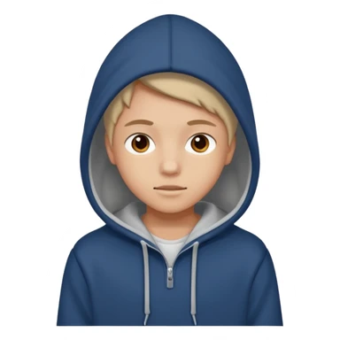 Teenager wearing a hoodie sticker