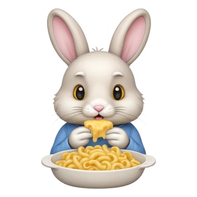 Bunny eating macaroni sticker