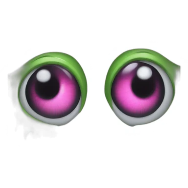Big eyes with wicked Cheshire smile ,one eye green other pink sticker