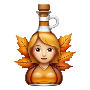 Maple syrup with the bottle in the shape of a woman sticker