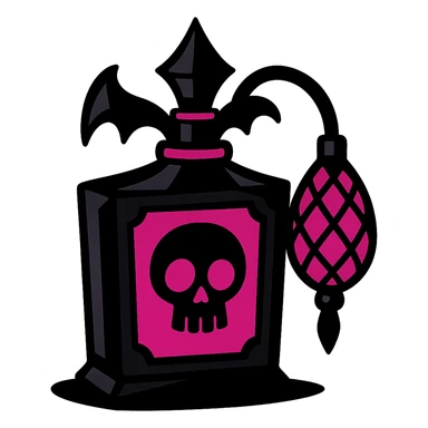 gothic perfume bottle, black and pink colors sticker