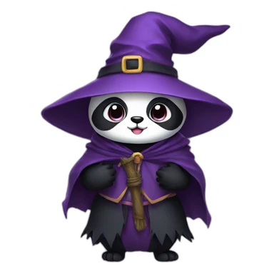 panda dressed as a witch sticker