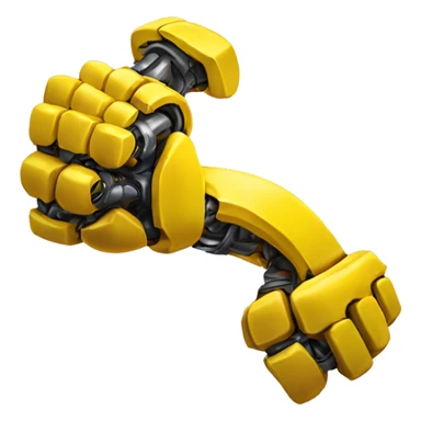 Flexing yellow mechanical cyborg bicep and arm sticker