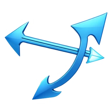 blue glowing arrow with one head bold body sticker