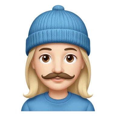 frances con un bigote y un gorrito  sticker