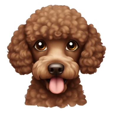 Mini brown poodle with brown eyes  sticker