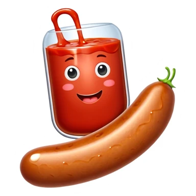 A sausage that squirts sauce sticker