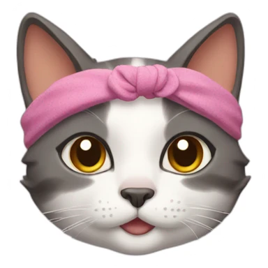 Cat with a headband sticker