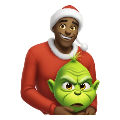 Grinch with a grinch baby sticker