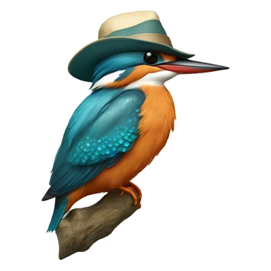 Kingfisher with hat sticker