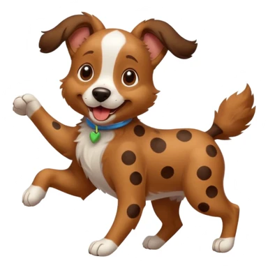 dancing dog with spots sticker