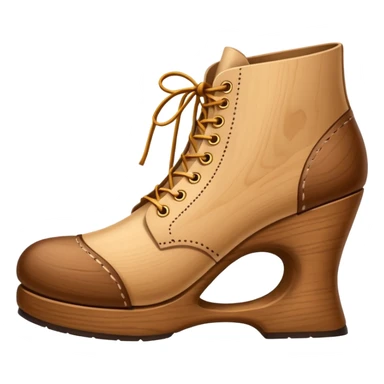 Un zapato de madera estilo Polonia . El zapato está tallado a mano. Pero de madera  sticker