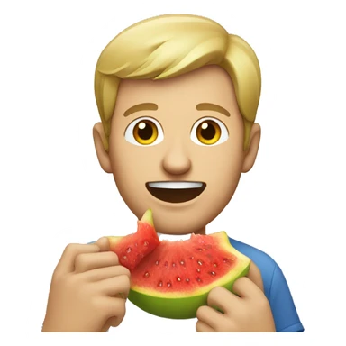 a white man eating fruits sticker