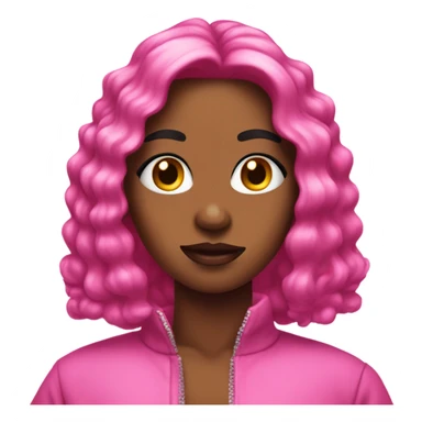 Baddie in pink with nails on  sticker