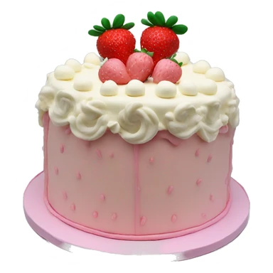 Light Pink strawberries and cream birthday cake  sticker