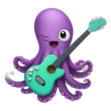 cute octopus guitarlist sticker