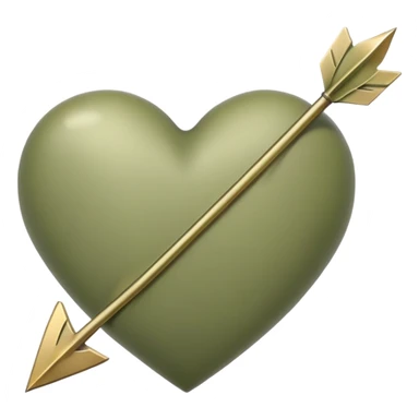 Pale olive heart with arrow sticker