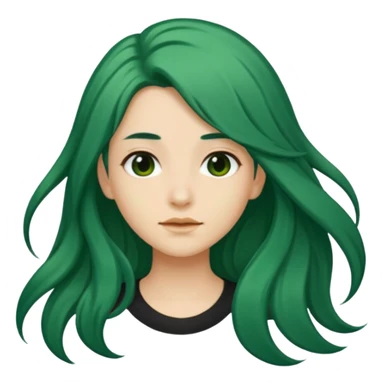darker green and longer hair please sticker