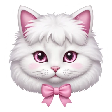 Cute cat with pink bows ￼ sticker