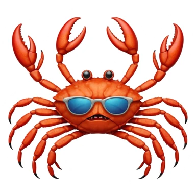 Female Alaska king crab with sunglasses with six legs and 2 claws  sticker