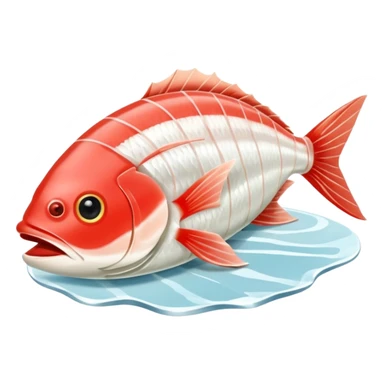 Sliced Raw White Fish sashimi sticker