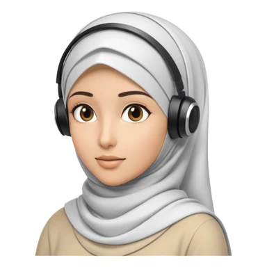girl with hijab computer science engineer working with virtual reality metaverse technology sticker