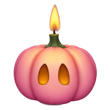 Pink pumpkin candle sticker