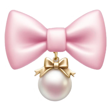 Light pink bow with a charm pearl sticker