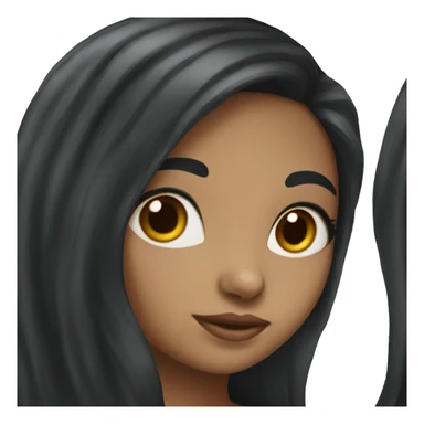a girl with long black hair olive skinned  sticker