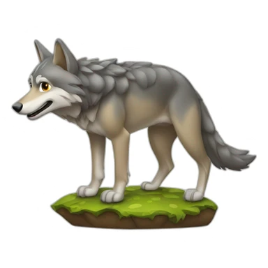 Loup sur tortue sticker