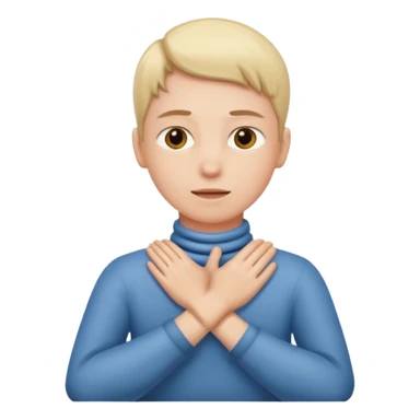 Crossing your hands and holding your necm sticker