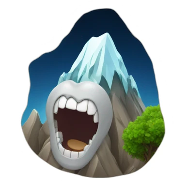 Mountain with a tooth sticker