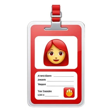 Red ID CARD without the person sticker