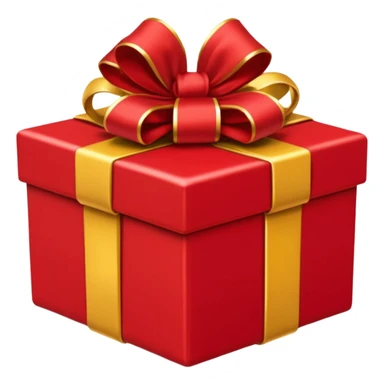 rococó caja de regalo rojo con dorado sticker