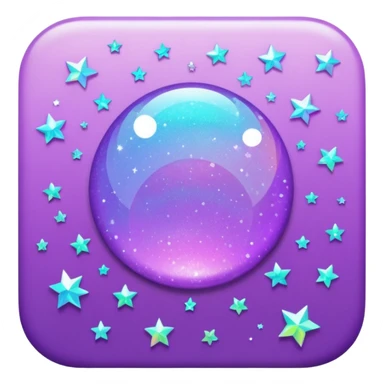 Glitter Purple and Cian Mark Check Verify sticker