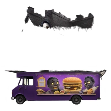 Realized Wednesday Addams haunted dream house on food truck  sticker