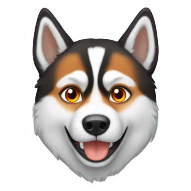 Husky with orange color sticker