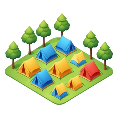 Tent vacation park isometric exterior sticker