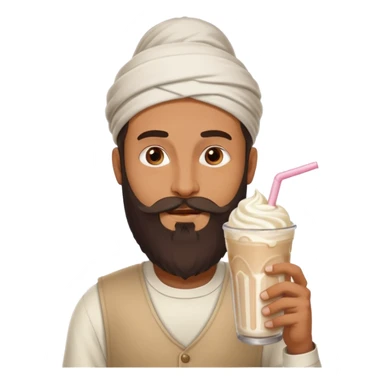 muslim man drinking milkshake sticker