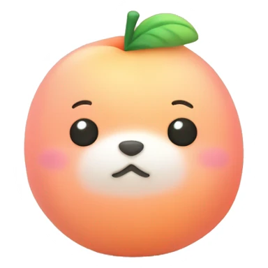 jellycat style, a fat cute peach sticker